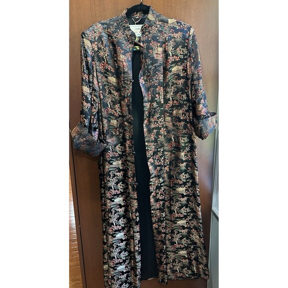 Vintage Peony Shanghai Brocade Dress Robe Size 38 Qipao, Cheongsam Dress - Picture 7 of 16